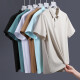 NASA Basislicht Geschäft Traaceless echtes Eis Seidenpolo Hemd Kühle COOL CASISSLAPEL TOP Dünn Sweatshirt 12357# Graues Grün 3xl