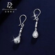Duozun pt950 platinum earrings for women genuine platinum earrings for women platinum earrings new water drop ear hook birthday gift water drop ear hook 2.72 g (pair)