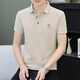 Yushiqing lapel embroidery polo shirt 3D concave hat summer cotton short-sleeved T-shirt men's business casual embroidery shirt white 723 lapel M 85-110Jin [Jin equals 0.5 kg]