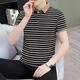 Huanyi Guangdong Puning men's shirt middle-aged and elderly striped daddy shirt men's short-sleeved T-shirt 2025 summer lapel Zhongqing QY756 green khaki M suggests 100-120 Jin [Jin equals 0.5 kg]