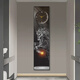 Lan Diando caballos y caballos en el ático Pintura decorativa Sala de estar Caballos para el corredor Chenggong Aisle Estrecho de tiras largas Luces colgantes Luces colgantes Ldy6197 + Reloj 35*140 cm Estilo vertical + espejo de película templada