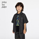 Jnby by JNBY Jiangnan Buyi children's clothing lapel denim shirt short-sleeved loose jacket summer boys and girls 1P4212600 991/denim navy 120 cm