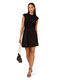 Adrianna Papell Women's Ponte Combination Short Dress, Black, 6 Black 6