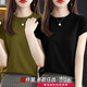 Yu Zhilin kurzärmeliges T-Shirt für Frauen 2025 Sommer neuer runder Hals Lose Slim Ice Seide kleine fliegende Hülle T-Shirt Lose großer Größe Mokka + Senf gelb [CM718 Zwei-teiliger Paket] M [vorgeschlagen 80-110jin [Jin gleich 0,5 kg]]