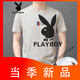 花花公子（PLAYBOY）短袖t恤男士2025新款夏季潮流纯棉圆领休闲半袖体恤打底衫男 白色 829【纯棉短袖】 XL 建议【120-140斤】