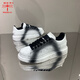 Dragonfly Brand 2025 Nuevos zapatos para hombres de primavera y verano versátiles versátiles de cuero genuino de cuero de cuero genuino de cuero de vaca y zapatos de moda casuales blancos 9713 40