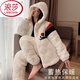 LangSha (LangSha) super thick pajamas for women wearing autumn and winter coral velvet plus velvet three-layer cotton jacket winter flannel home clothing set -6621-[Three-layer plus-thick] M Recommended weight 80-100 Jin [Jin equals 0.5 kg]