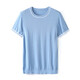 NEWMder Kurzärärmelte-Shirt für Männer 2025 Sommer neu gestrickter Sweater Mode vielseitig rundes Hals lässig halbärmelig oberste Männer High-End-hellblau (Fleckgeschwindigkeit) m [100-120jin [Jin entspricht 0,5 kg]]