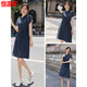 
Hengyuanxiang high-end cotton and linen dress for women summer casual new large size slim temperament small linen belt shirt skirt blue L 100Jin [Jin equals 0.5 kg]-115Jin [Jin equals 0.5 kg]