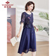 Yu Zhaolin's mother dress summer short-sleeved dress middle-aged and elderly women's mother-in-law's skirt Y234Q1592
