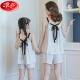 LangSha (LangSha) girls pajamas, parent-child mother-daughter suspender vest shorts suit summer thin cotton gauze big boy girl princess [pure cotton gauze] LD11303# Xingcuihua M 8 size [suggested height 95-105c]