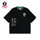 AAPE Spring, Herbst, Herbst, Winter, Sommer-Affenbrief besticktes Runde Halsschnur-Etikett trendy losen lässiger Kurzärmel-T-Shirt 1463xxm Bkx/Black M