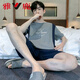 Yalu Youth Pyjamas Herren Sommer Pure Cotton Shorts und Plus Size-Anzug New Style Student High-Wert-Kleidung Home Kleidung HD9928 L [95-125jin [Jin ist 0,5 kg]]