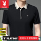 Playboy (PLAYBOY) heavy high-end light luxury mulberry silk men's short-sleeved T-shirt in summer new middle-aged casual fashion trend lapel POL brand 16821 green [comfortable and breathable] M 165100-120Jin [Jin equals 0.5 kg]