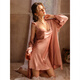 
JTTCAC Japanese sexy pajamas women pure erotic silk spring and summer suspender nightgown summer nightgown high-end new summer style 6629 two-piece set rose red M