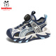 BOBDOG Children's Sports Sandals Boys' Shoes 2025 Summer New Youth Shoes Non-Slip Baotou Girls' Beach Shoes LY920K Black Blue 36 Shoe Inner Length 23cm