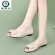Woodpecker Flat Sole Chaussures simples pour les femmes en cuir doux en cuir doux Sole Mère chaussures 2025 Nouvelle taille grande taille confortable et non gênante authentique chaussures de poisson-bouche jaune 37