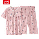 Catman miiow pyjamas d'été coton féminin pur coton court à manches courtes pantalons courts à manches courtes et mères âgées d'âge moyen et âgées du printemps et d'été de grande taille des vêtements de maison xin rose ym3937 l (recommandé 95-115 Jin [Jin est égal à 0,5 kg]))