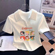 Rongxitu Summer Trendy Shirty Design Nicho Design Slim Slim Women's Short Top 702-White-36 XL