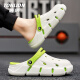Tonlion Hole Schuhe Männer tragen Sandalen für den Sommer im Freien für Männer und Frauen Freizeitpaare Strand Sandalen weiß und grün 44/45