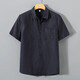 ZOSCUS SOMMER Leinenhemd Herren kurzärmelig dünne lose Leinen Top Chinesische Stil Japaner Retro lässig Cotton Original Leinen Farbe M89 XL