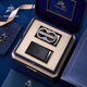 Paul mesid Herrengürtel echter Ledergürtel Herren High-End-Kuhläden Automatische Schnalle Belt Vatertagsgeschenk für Papa Praktische 600897+867 [Doppelschnalle Blue Wood Box] 120 cm andere Längenkontakt-Kundendienstnote