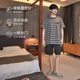 莫代尔睡衣男士夏季薄款纯棉短袖可外穿2025新款条纹时尚家居服 9926 L