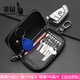 
Kangaroo Light Luxury Brand Multifunctional Car Key Pack Leather Large Capacity Waist Lock Pack Men's Head Layer Cowhide Card Pack Two Black