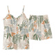 COLORFUL GEMS吊带睡衣女夏季款带胸垫棉纱布家居服2025短袖棉套装 JYR-吊带套N5010 175 L