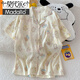 
Modal 2025 new Yunduo Cotton Pajamas for women in summer short-sleeved cartoon cute loose girl can wear home clothes set 1105 Melody and Katie Cat-Yunduo Cotton Short-sleeved M (80-95Jin[Jin equals 0.5 kg])