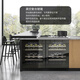 DBERLAN 40-piece under-counter embedded wine cabinet, constant-temperature wine cabinet, beverage cabinet, tea refrigerated cabinet, built-in wall for home use, high-end vacuum door-electric door, dual temperature, 46 pieces (scheduled period of 35 days) 46 bottles