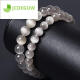 Pulsera de cristal de cabello blanco de nivel de colección JCDeguw con una cosa y una imagen Cabello completo Cabello liso Ojo de gato 520 Regalo de cumpleaños de San Valentín F3897 Modelo 13.5 mm