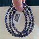 Iosn natural ice-transparent cordierite three-circle Buddha bead bracelet blue crystal tanzanite lapis lazuli blue crystal bracelet as a gift (W39) about 6.2mm