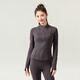 MiiOW Slim Waist Stand Collar Zipper Yoga Wear Sun Protection Jacket Fitness Wear Running Pilates Training Sports Top HS8107-Navy Blue S Recommended weight 90-100 Jin Jin equals 0.5 kg
