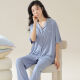 Kaizitu Modal women's pajamas and home clothes set comfortable short-sleeved trousers for outside wear 12109 [Soft Modal, breathable and comfortable] M [90-100Jin [Jin equals 0.5 kg]]