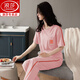 Langsha Pure Cotton Pajamas's 2025 Summer delgada pantalones de manga corta de manga de manga en casa El juego de verano de algodón casual de algodón se puede usar afuera 7374 rosa M [80-100Jin [Jin es igual a 0.5 kg]]]