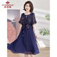 Yu Zhaolin's mother dress summer short-sleeved dress middle-aged and elderly women's mother-in-law's skirt Y234Q1592