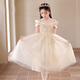 
Omonway children's princess dress evening dress flower children wedding dress girl host piano performance clothing YR-KLS-1792 champagne sleeveless 160