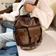 Pecker (Tucano) Sac à dos en cuir souple pour femmes 2025 Nouvelle mode rétro British Short-Distance Voyage de grande capacité Sac mère multifonctionnelle Brown Trendy