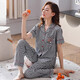 Pyjamas de coton pur yalu pour femmes en été en été de nouveaux pantalons à manches courtes plaid à la maison mince des vêtements de maison 9922 m suggestion-80-95jin [Jin équivaut à 0,5 kg]