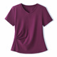 Lisa Guangzhou 13-Reihen-T-Shirt-T-Shirt-T-Shirt V-Ausschnitt Front Schulter kurzärmeliges T-Shirt Frauen Design Falten-Basis-Hemd Sommer-Style 6626 Blurred Red (Fischknochenstil) suggeriert 80-95 Jin [Jin gleich 0,5 kg]