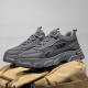 Huili Spring Herrenschuhe 2025 Neue lässige Herren-Kee-resistente Arbeitsschutznetz atmungsablöschbarer Arbeitskleidung trendy weicher Sohle dicker Sohle Brettschuhe 8888 Grau 40