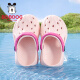 Babudou children's shoes for girls summer indoor slippers breathable children's hole shoes 117552139 fruit powder/fluorescent rose red 31-32