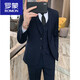 ROMON Suit Men's Korean Style Casual Business Formal Jacket Slim Fit Groomsman Groom Wedding Dress No-Iron Suit Two-Button Black Single-piece Suit Jacket XS (70~85Jin Jin is equal to 0.5kg)