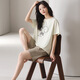 Xushansi with chest pad Modal cotton pajamas for women summer cotton silk short sleeve shorts wear cool summer home clothing set g6630b women M Recommended 80-100Jin [Jin equals 0.5 kg]