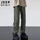 JEEP SPIRIT Jeep Pantalones casuales retro americanos monos funcionales de verano para hombres pantalones de asalto al aire libre estilo montaña para hombres verde militar XL