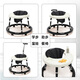 Godmy Baby Walker Anti-O-Leg-Anti-Rolling 2025 Walker Drei-in-Eins-Multifunktionsfaltungsfalt-Trolley Schwarz und Weiß-Anti-O-Leg/Anti-Rolling-Long-Push-Griff