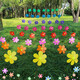 Colorful windmill string outdoor decoration color rotating hanging finished flower scenic area kindergarten layout props finished yellow flower windmill 10 packs plus wire