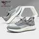 Sept Wolves Chaussures masculines Mesh Breaspable et Chaussures décontractées à l'épreuve des odeurs pour les chaussures de marche pour hommes NOUVELLES chaussures de sport à lacets Softs Sole Sole Grey 9922 38