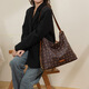 
MOSPOKE light luxury brand genuine leather bag women's bag large capacity diagonal cross bag one shoulder hand tote bag versatile fashion women Yachen small letters phonia/brown